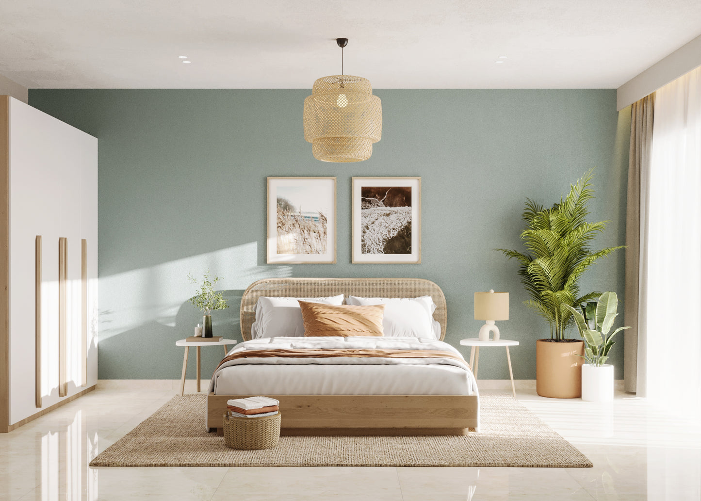 EARTHY MINT BEDROOM