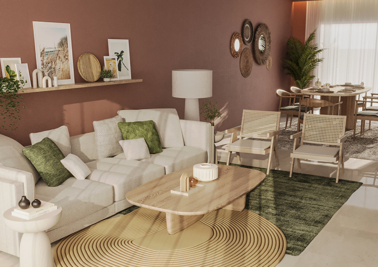 BURGUNDY LIVING ROOM